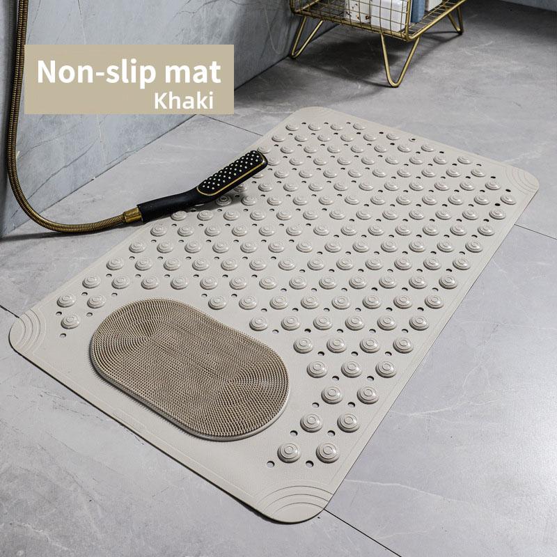 Pvc Bathroom Non-slip Mat  Suction Cups Solid Color Household Non-slip Mat  Waterproof Dirt Resistant  Toilet Hotel Floor Mat