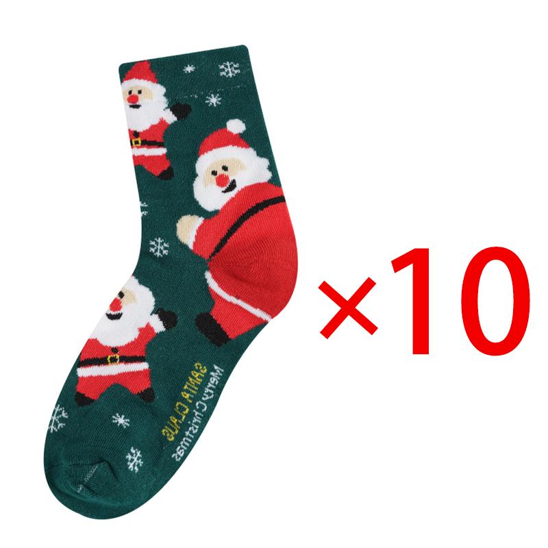 Podzimní a zimní teplé vánoční ponožky Sněhulák Elk Perník Roztomilý kreslený Santa Claus Ponožky do půli lýtek