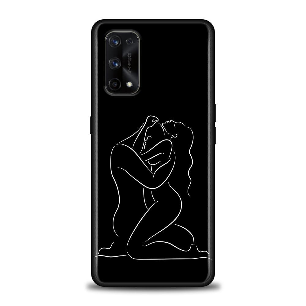 Minimalist Line Art Sexy Lover Kiss Case For Realme C21Y C21 C25 C20 C15 C12 C11 C1 GT Master Neo Neo2 5G Fundas Capa Soft Cases