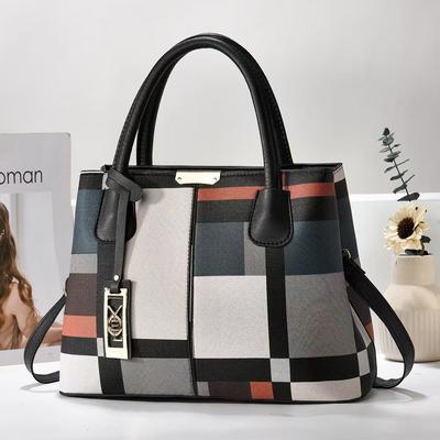 Handtasche Trend Kontrastfarbe Gestreift Großtasche Damen Tasche Große Tasche