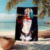 Custom Name Ultra-Soft Beach Towel with Harley Quinn Theme,Ideal for Pool - Camping, Diving - Perfect Travel Essential, Vibrant Beach Towel.