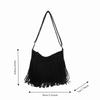 Boho Crossbody Taška s Třásněmi Velká Kapacita Matná Messenger Taška Luxusní Tote Taška Denní