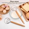 M-Cake Tools Duńska trzepaczka do ciasta Stal nierdzewna Holenderskie ciasto chlebowe Mikser ręczny Drewniany uchwyt Kuchenne narzędzia do pieczenia Artystyczny blender