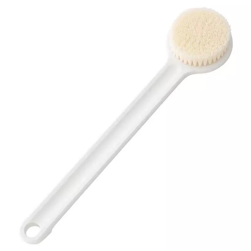 

1Pc Long-handled Soft-bristled PP Bath Brush, Back Brush for Self-Exfoliation, Bathing and Exfoliation Tool, Holiday Gift A білий