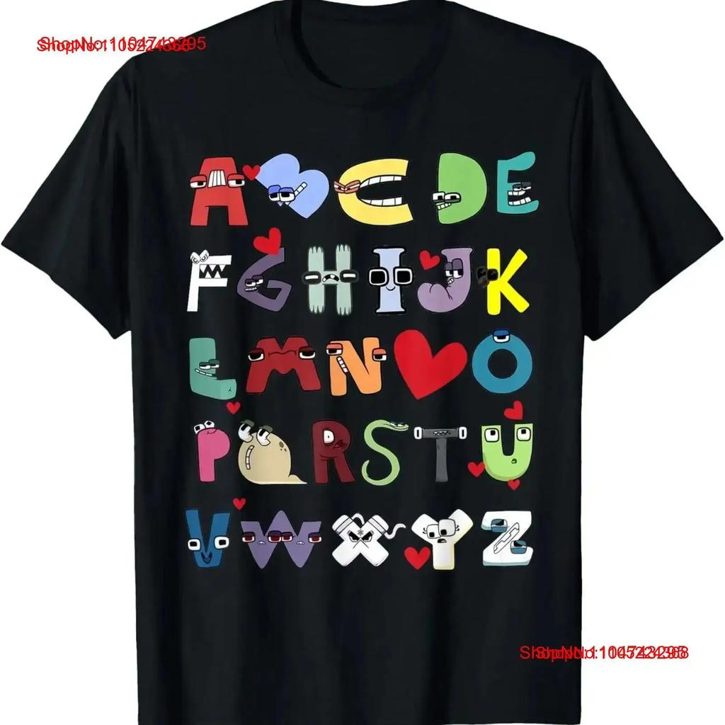 Funny Lore Alphabet A to Z I Love You Letter kids Boys Girls T Shirt vintage Washed Top For Everyday Wear streetwear Stretched