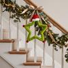 Wall Window Decorations Christmas Star Ornament, Plush Iron Hanging Decor for Tree Art Ornaments Shop, Festive Holiday Pendant Home Party Fireplace