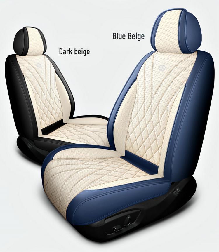 Cojín Universal de Cuero Completo para Asiento de Coche para las Cuatro Estaciones - Resistente al Desgaste y Transpirable, Diseño Todo Incluido