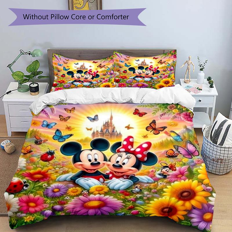 Mickey Minnie Fantasy Land Print 3Pcs Bedding Setduvet Cover With 2 Bedropillowcase Home Birthday Gift