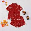 Women's Short Sleeve Top and Shorts Set In Brushed Milk Silk Two Piece Casual Outfit