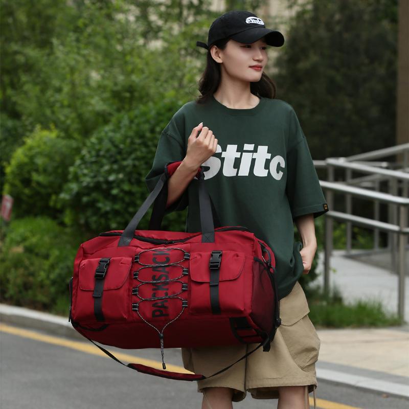 Couple Multifunctional Large Capacity Fashion Trendy Cool Portable Travel Bag Dry and Wet Separation Sports Fitness Bag Can Cover Tie Rod