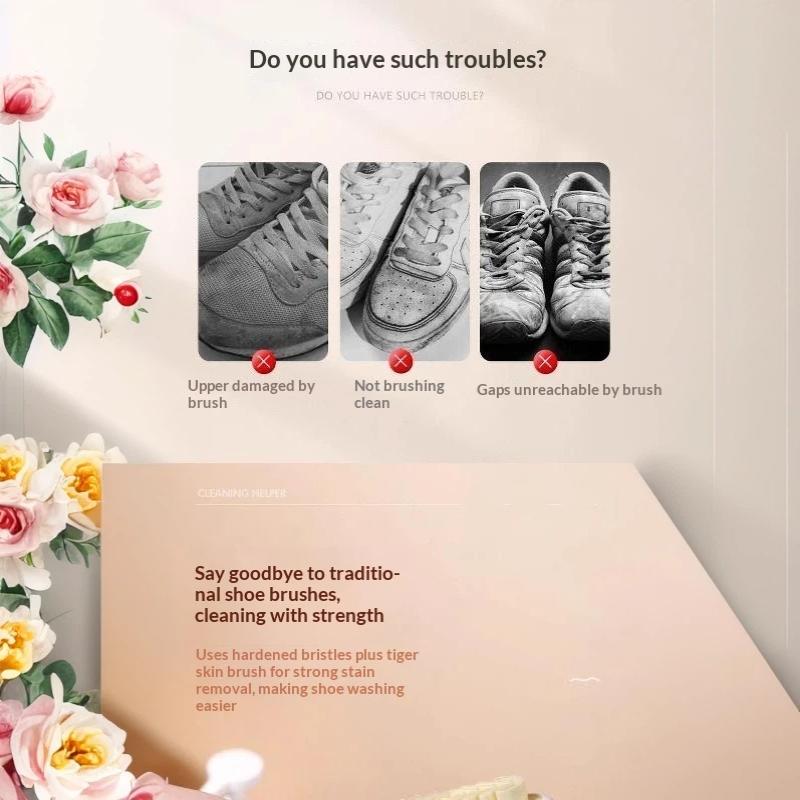 Portable Double Sided Cleaning Brush Multi-Functional Long Handle Shoes Brush Convenient Washing Brush Household