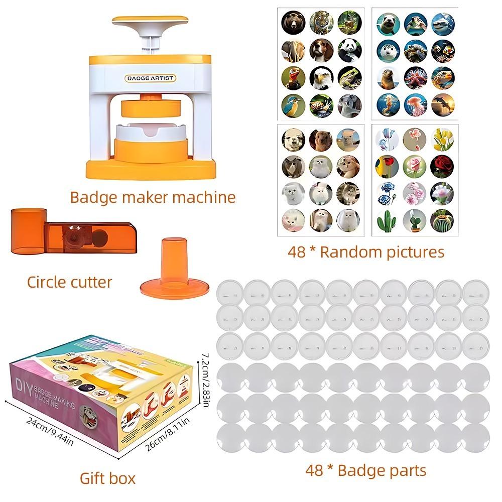 98Pcs Convenient 55mm Badge Machine Complete Portable Button Maker No Assembly Pin Maker Pin Making