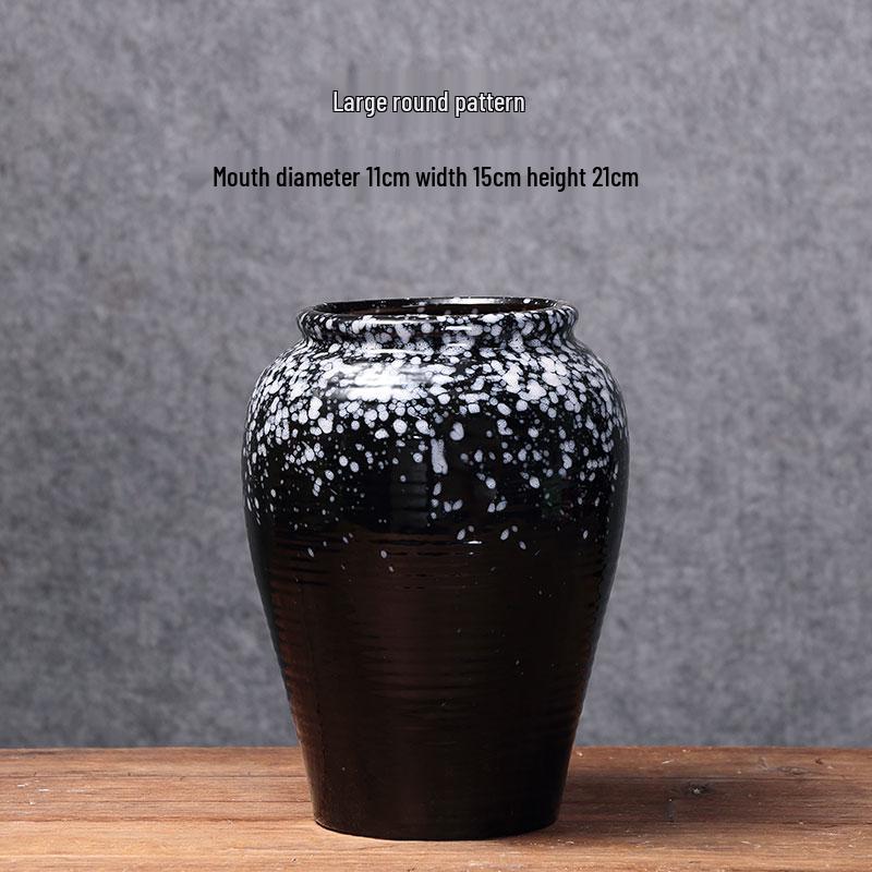 European Minimalist Ceramic Floor Vase for Living Room - Ikebana & Dried Flowers