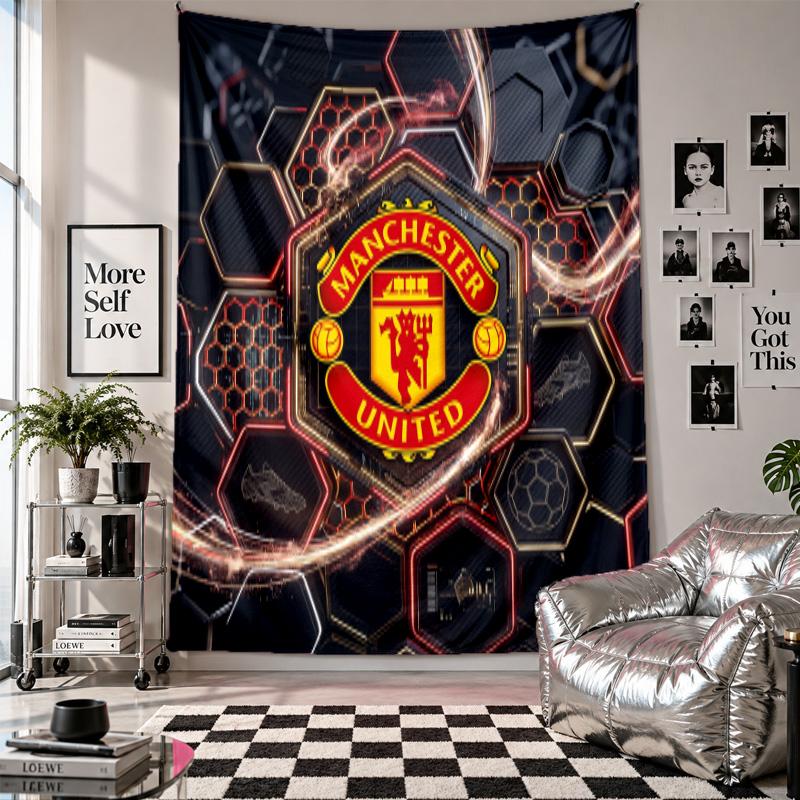 Manchester United Wall Tapestry Home Decor Wall Hanging Cloth for Bedroom Living Room Background