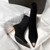 Sexy High Heels Ankle Women's Boots Elegant Pointed Toe Shoes 2026 Fashion Luxury Brand Winter Boots Pumps Gothic Mujer Botas
