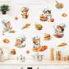 Cartoon Koch Katze Gourmet Spaß Restaurant Wandaufkleber Wasserdichte Aufkleber