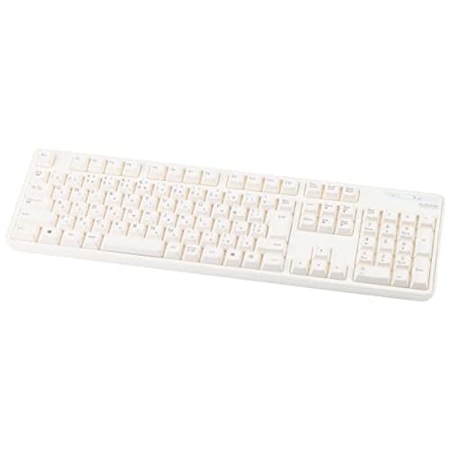 ELECOM USB-A Keyboard Wireless (Receiver Included) Membrane Full Keyboard White TK-FDM106TXWH