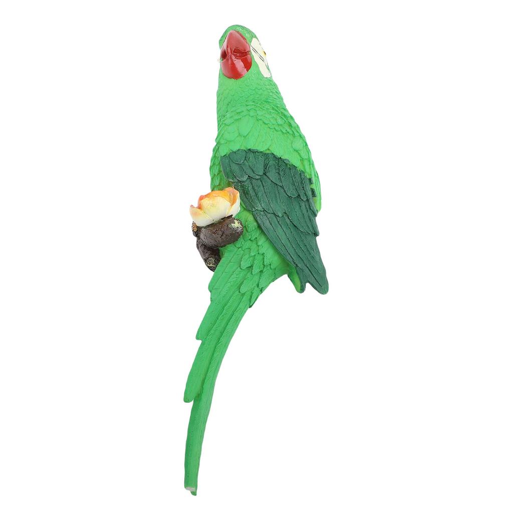 Parrot Decor Resin Realistic Weather Proof Macaw Statue for Garden Balcony Patio Decoration Green