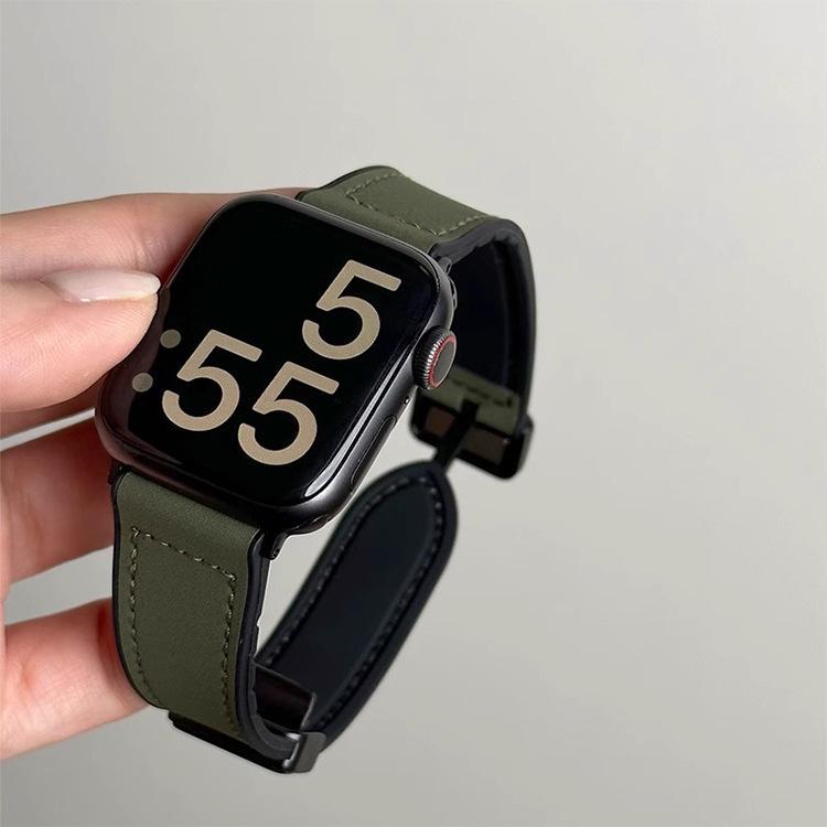 Silicone Sticker Crazy Horse Leather Magnetic Strap for Xiaomi S4, Apple S10, Huawei Watch 5, GT7, Ultra 9