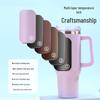 Large Capacity 40oz Insulated Stainless Steel Car Cup with Handle - Portable Outdoor Ice King Cup