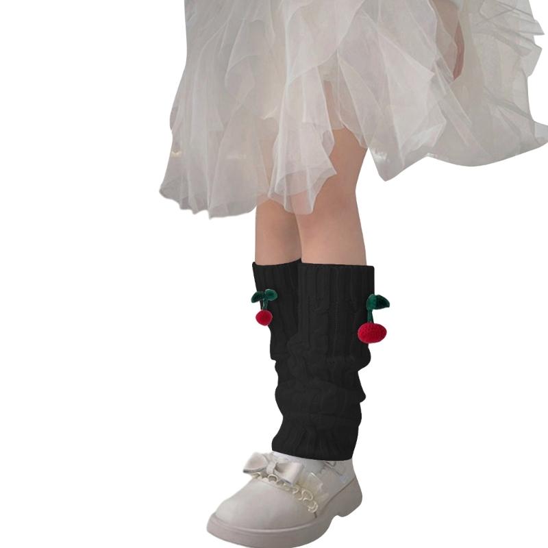 

Handmade Crochet Leg Warmers Cable Knitting Socks for Little Girl Slouchy Socks Breathable Warm Leggings Kids Leg Covers L чорний