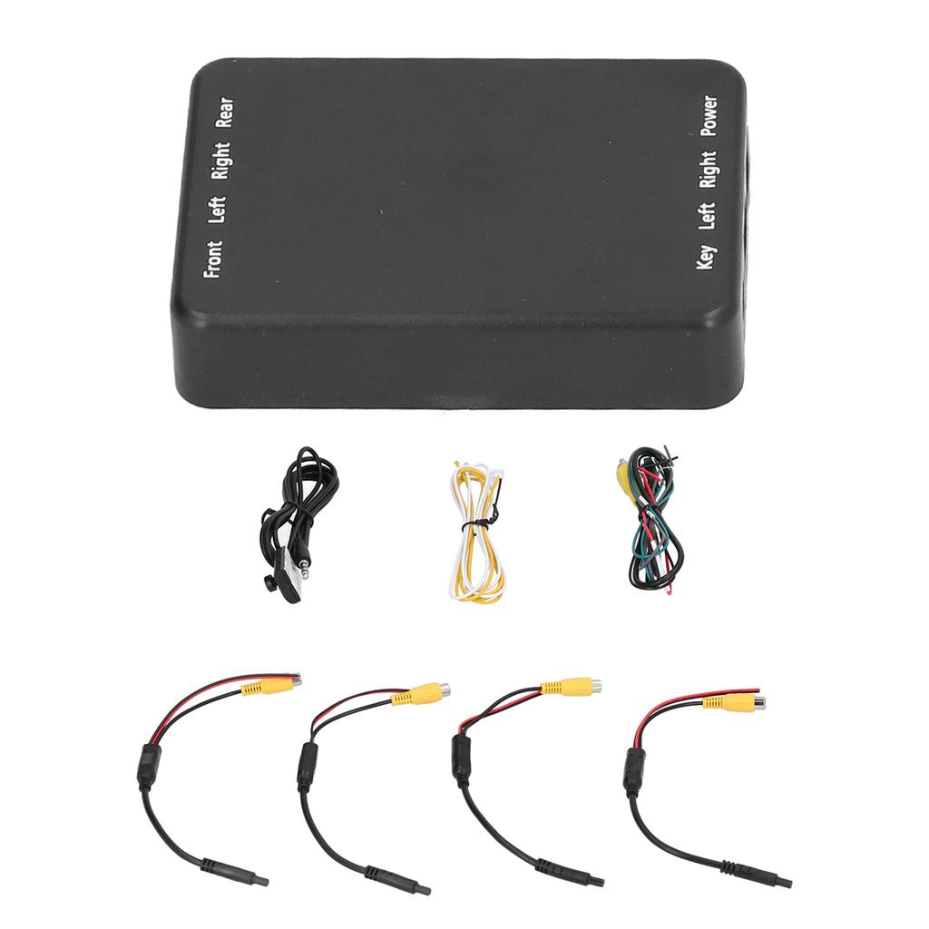 4 Way Car Video Switch 360 Degree Panoramic Rearview Camera Control Box System Universal