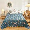 100% Cotton Country Floral Flat Sheet 3 Pieces Tulip Bed Sheet Set Soft Botanical Flower Blossoms Bed Cover with 2 Pillow Cases