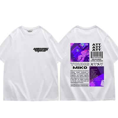 Rapper Young Miko Album Tour Merch T Shirts Men Women Clothing Hip Hop Fashion T-shirts High Quality Oversized T-shirt