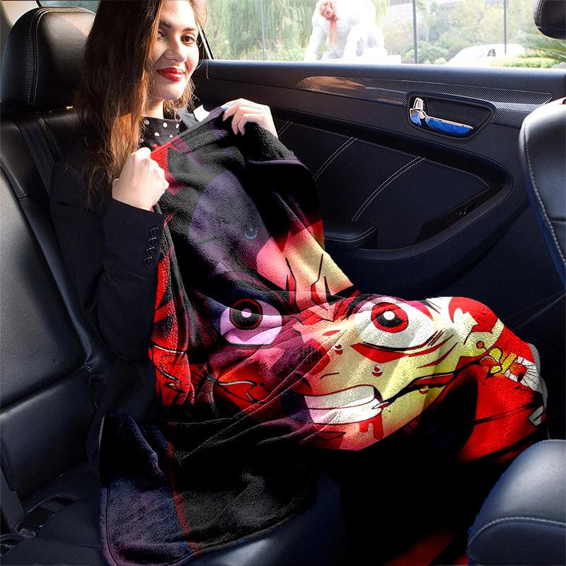 1pc Anime Demon Slayer Tanjiro Kamado Cosplay Blanket, Home Decor, Couch Throw .B046