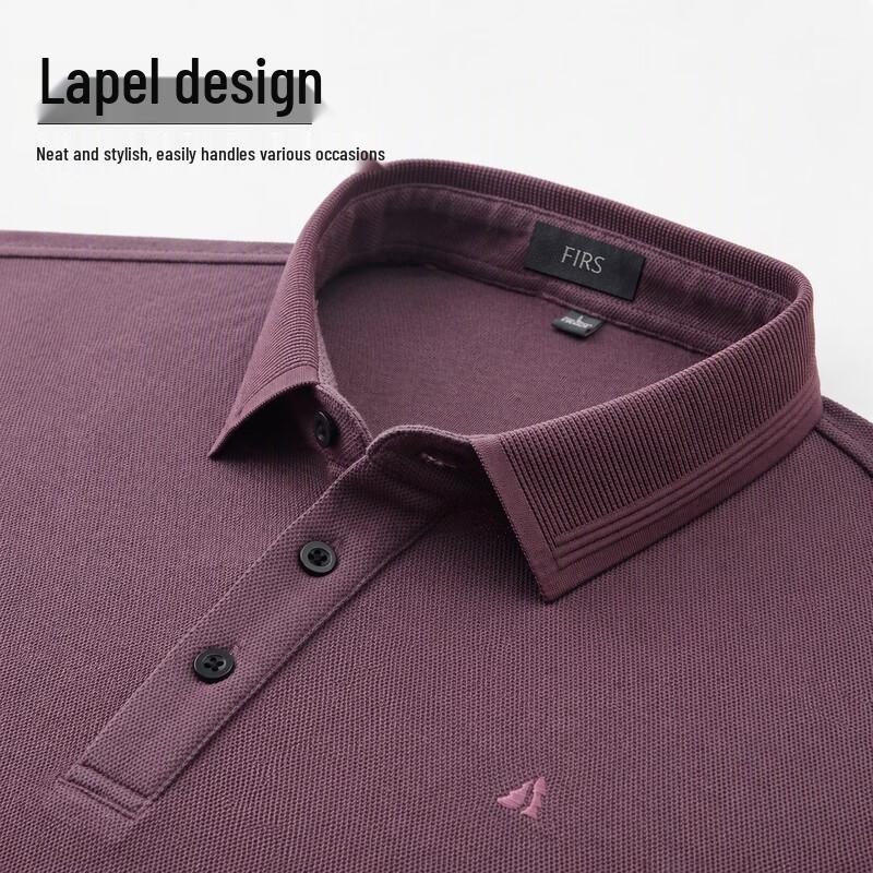 FIRS Men's Silk-Blend Long Sleeve Polo Shirt