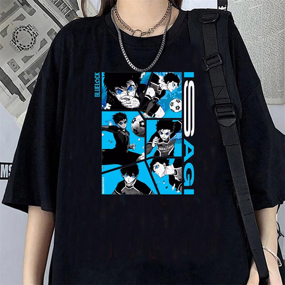 Japanese Anime Blue Lock T Shirt Women Men Short Sleeve T-shirt Harajuku Tops Tees Cartoon Streetwear