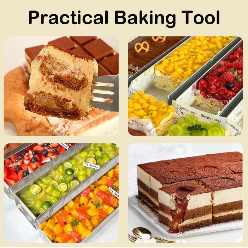 Rectangle Tiramisu Making Molds Stainles Steel With Removable Side Panel Cheesecake Pan Nonstick Baking Tool Kitchen Accessories