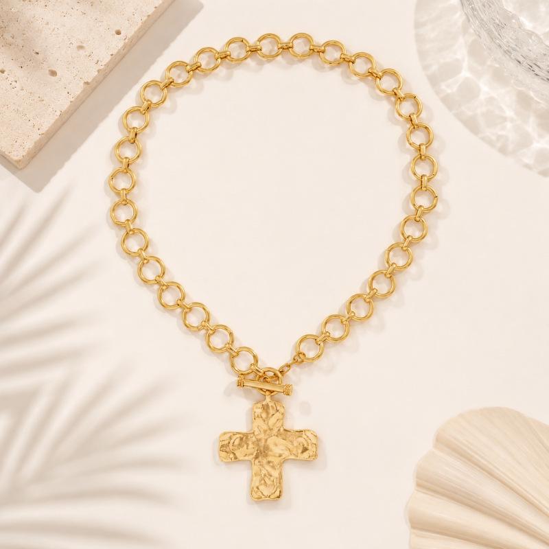 European & American Punk Metal Cross Chain Necklace - Hip Hop Design