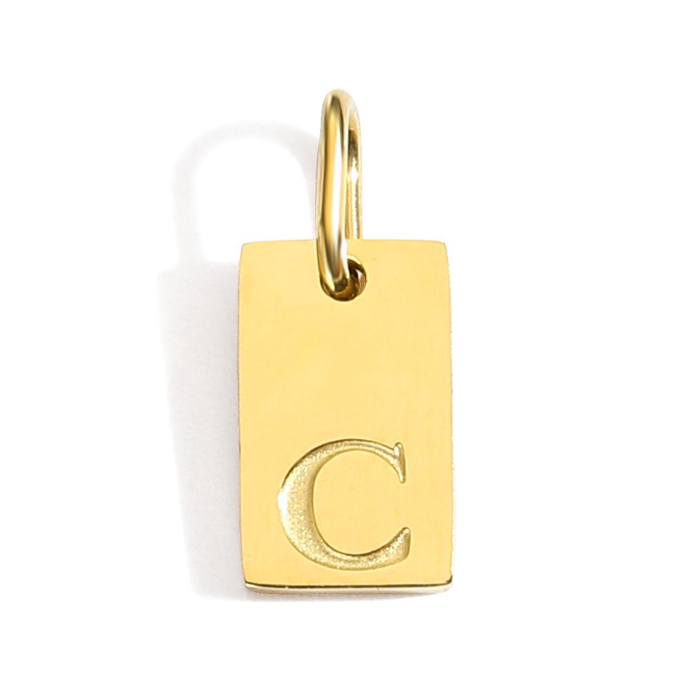 Gold-Plated Alphabet Pendant Accessories – 26 English Letters Stainless Steel for DIY Jewelry