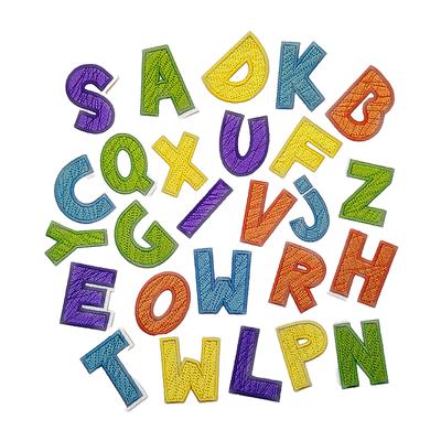26 Pieces Colorful Iron-On Letter Patch Embroidery Patch A-Z, Applique Clothes, Dresses, Hats, Socks, Jeans, DIY Accessories