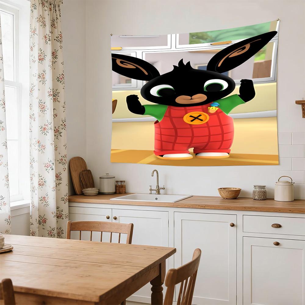 Bunny Birthday Card Large Wall Tapestry,Ideal for Office Backdrops, Holiday Gifts, Home Decor (Living Room, Bedroom, Dorm, Parties), and Outdoor Celeb
