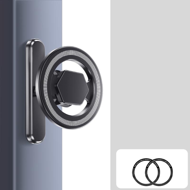 Magnetic Base Phone Mount Bracket Universal for Most Mobile Phone Rotating Aluminum Stand Holder for GYM Metal Surfaces