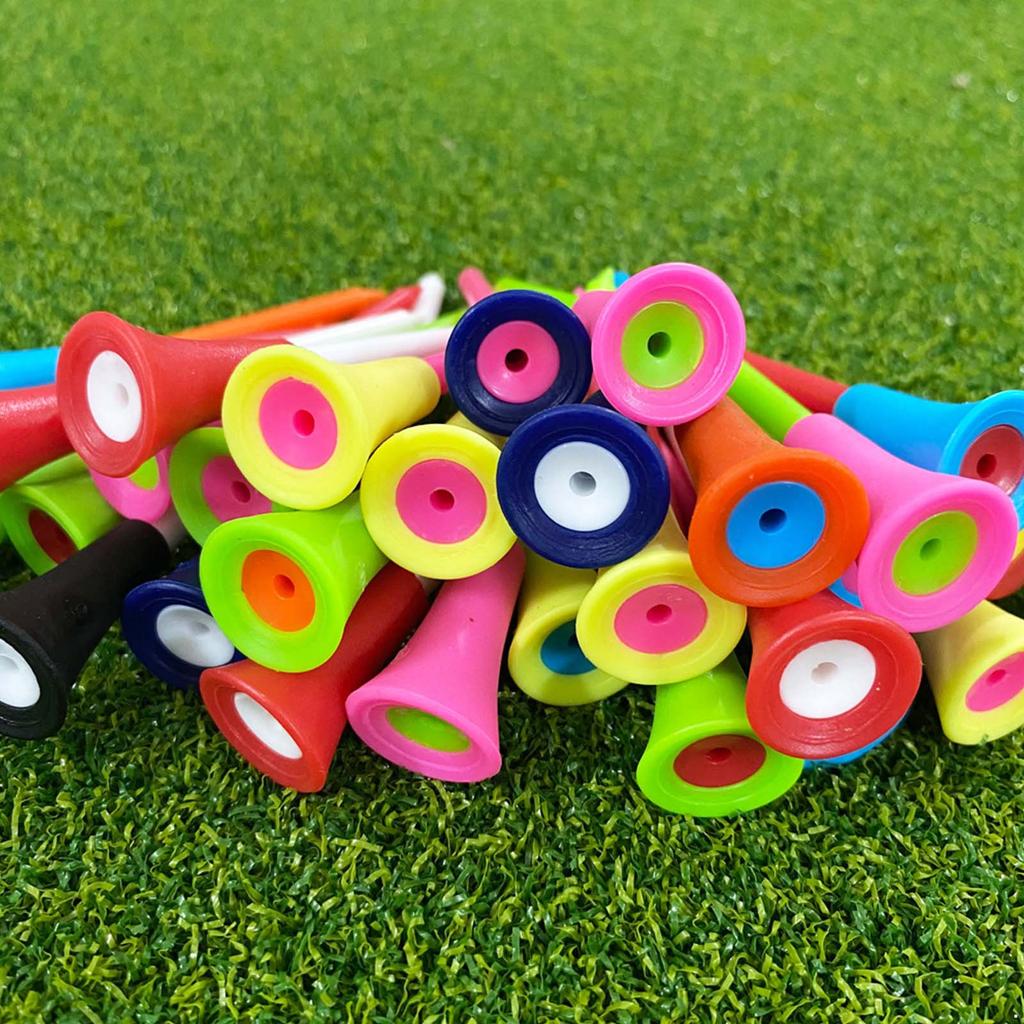 50Pcs 83mm Golf Tees - Assorted Colors Durable Plastic Practice Tees for Golf Training, Driving Range & Course Accessories