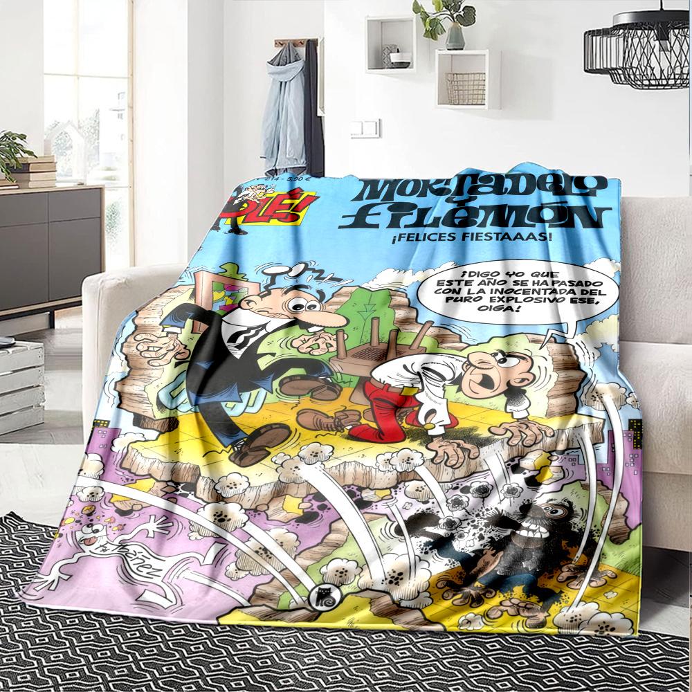 Mort Phil Mortadelo Y Filemon Blanket, High quality Comfortable for All Seasons, Home Decor, Warmth and Comfort