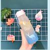580ml Water Bottle Portable Gradient Color Plastic Water Cup Outdoor Sports Leakproof Drinking Bottle