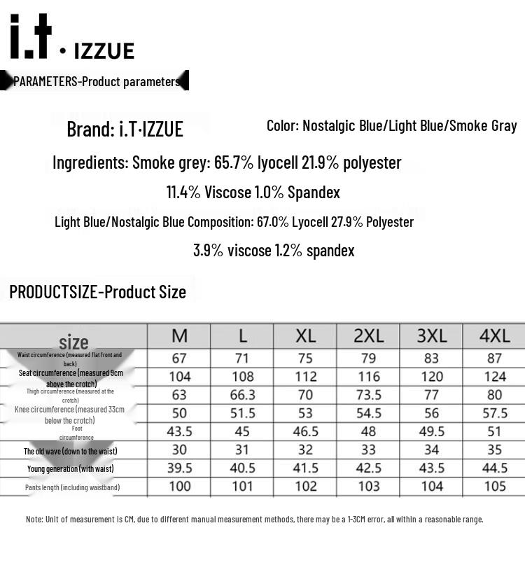 Izzue It Men's 2025 Lyocell Tencel Loose Straight-Leg Jeans