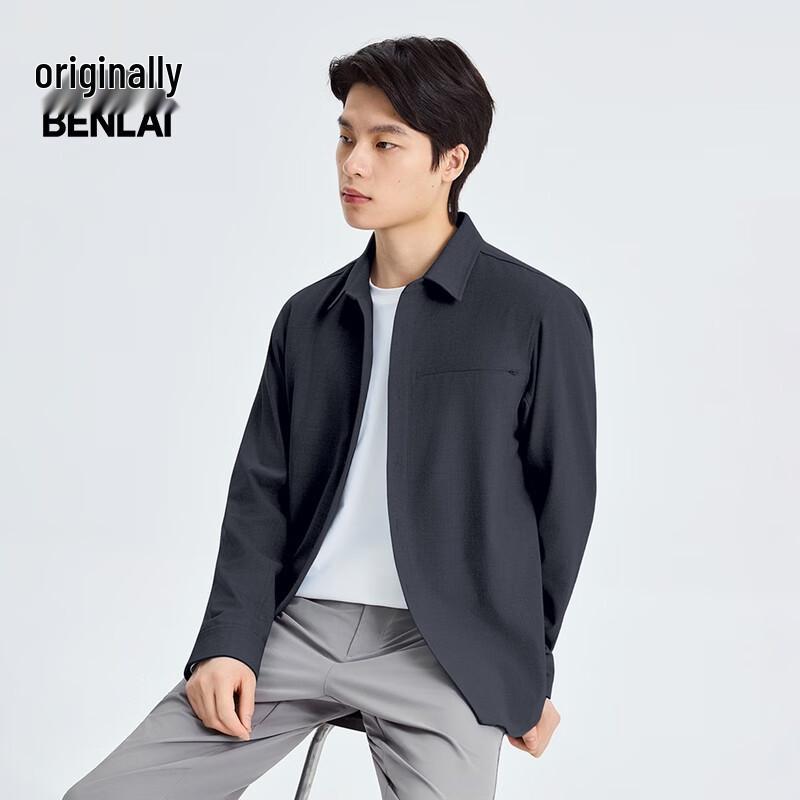 Benlai Men's Anti-Wrinkle Casual Business Long Sleeve Shirt
