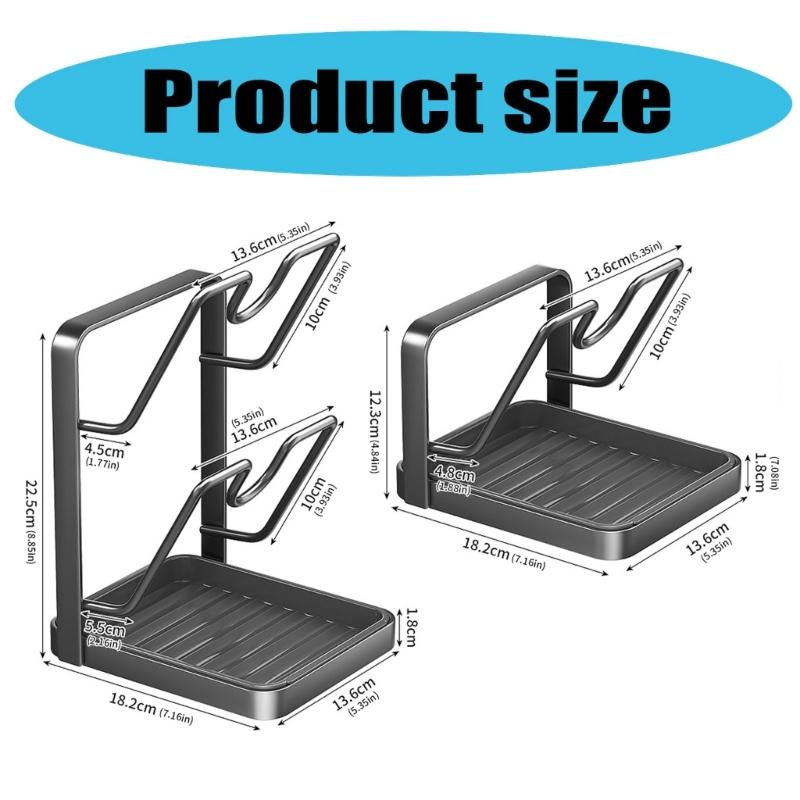 Double Deck Kitchen Organizers for Pot Covers and Cutting Boards with Suction Base for Easy Setups and Space Saving