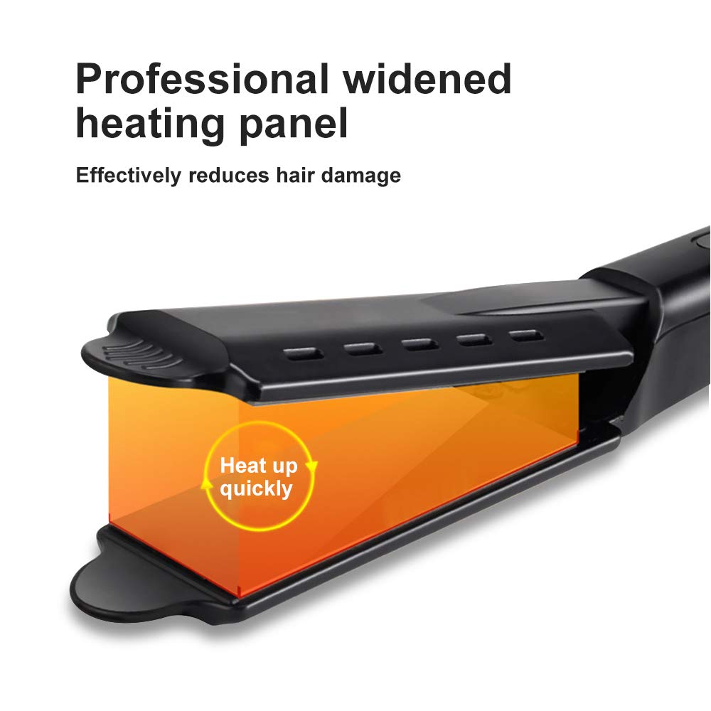 Hair Straightener Professional Glider Ceramic Tourmaline Ionic Flat Iron, Straightens & Curls with Four Adjustable Temperature,Hair Treatment Styling