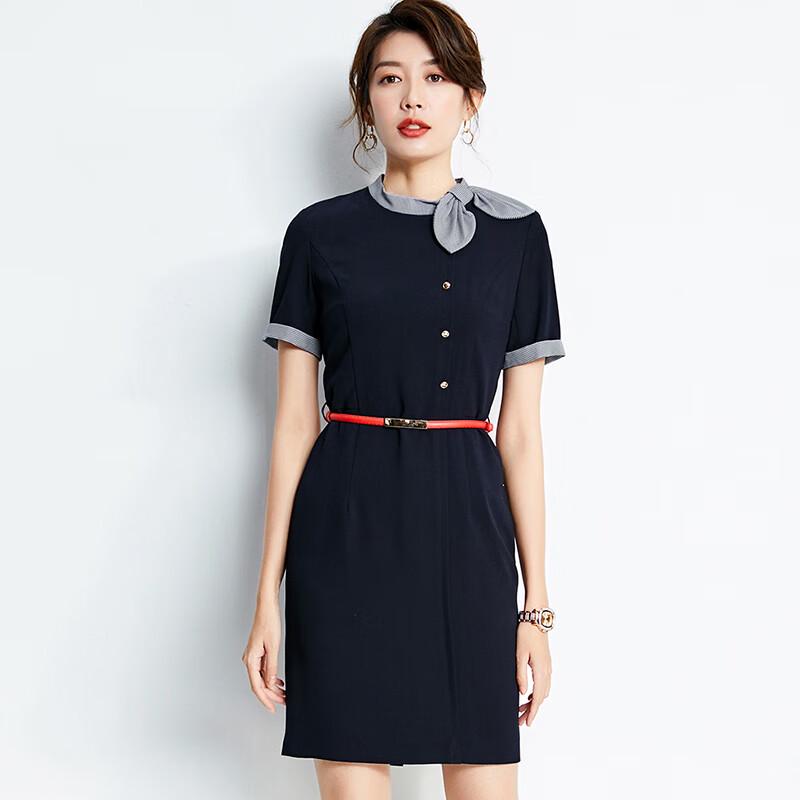 

Kaseye Summer Professional Short-Sleeve Work Dress 3XL