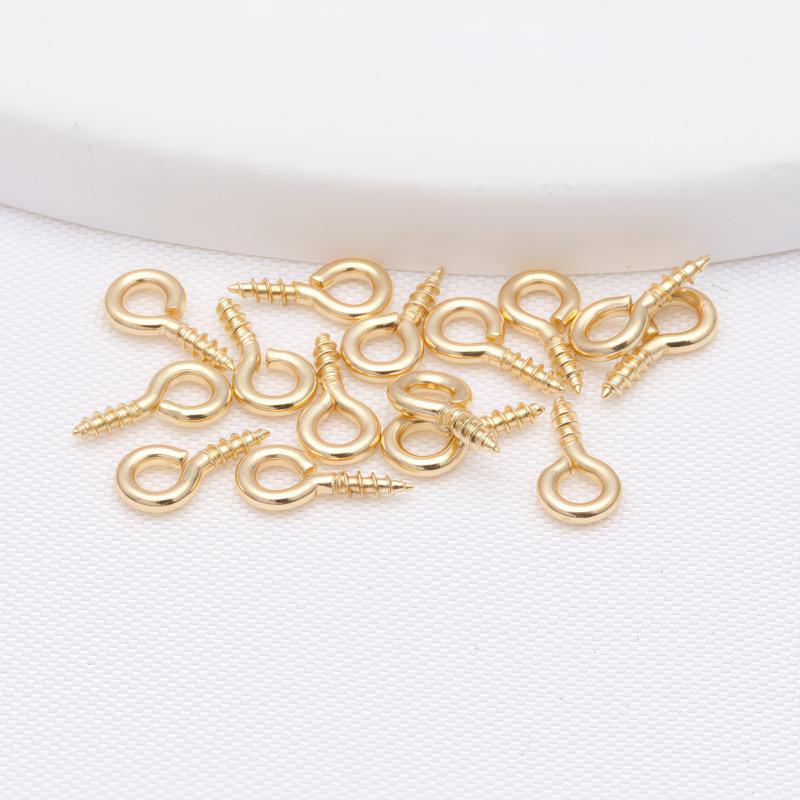 14K Gold-Filled Color-Retaining Eyepin Screw Pendant DIY Jewelry Accessory
