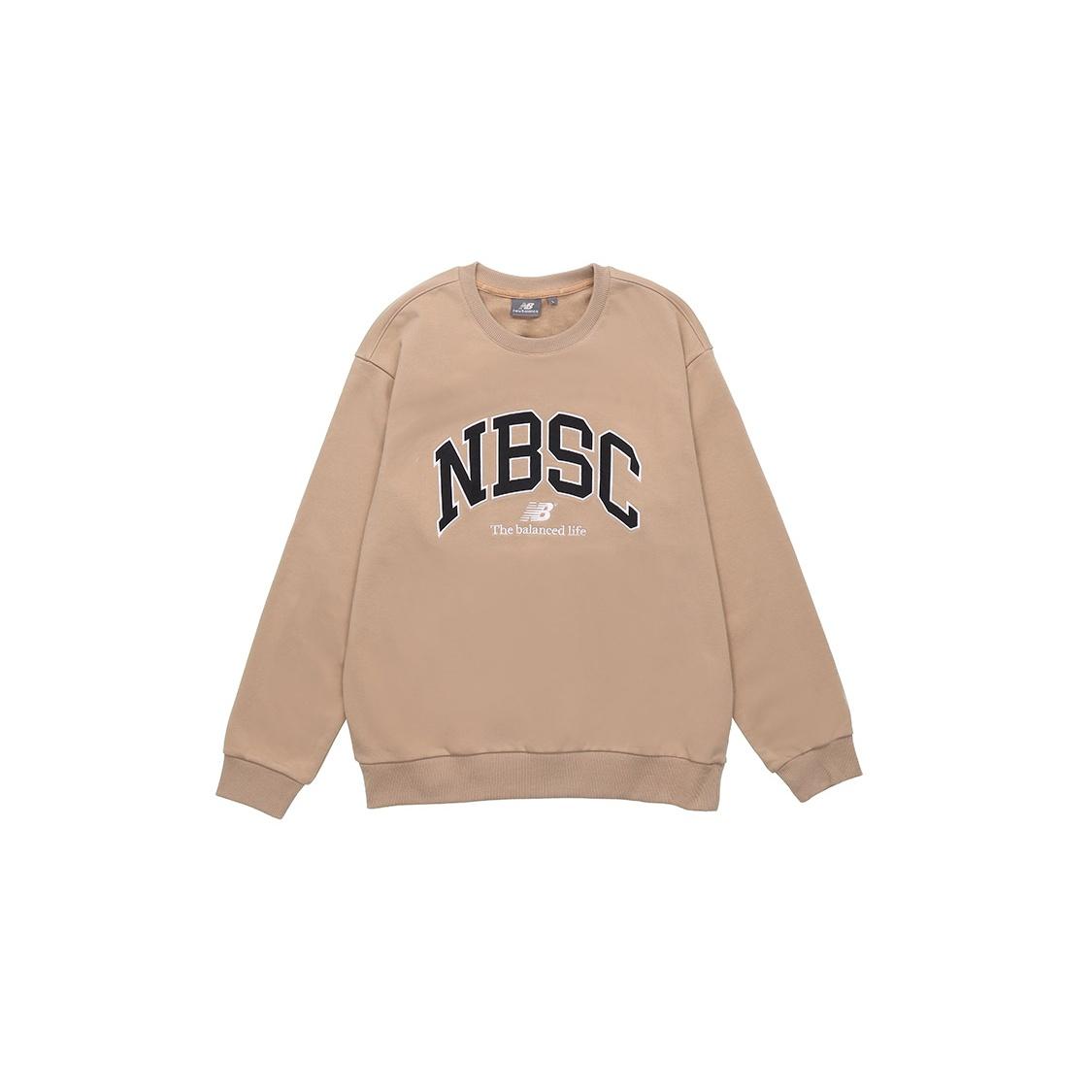 New Balance Logo Crew Neck Sweaters Asia Sizing Beige Men s 5CC44333-BEI S