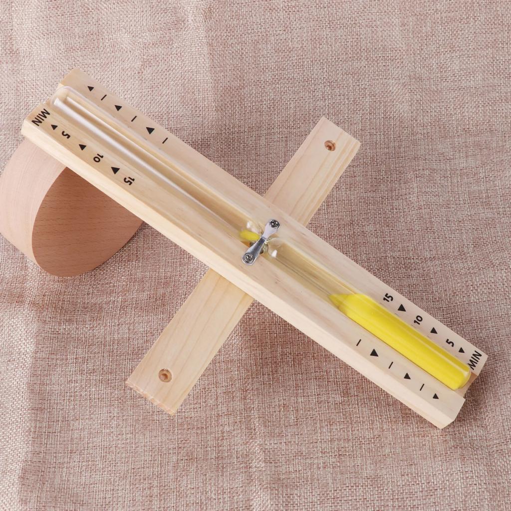 15min Wooden Rotating Hourglass Timer for Bathroom Sauna Wall Mounted Explosion-Proof Glass Ornament
