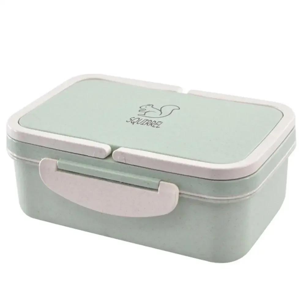 New Picnic, Camping, Student Lunch and Dinner Food Storage Container - Portable Wheat Straw Bento Lunch Boxes for Microwave