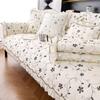Cotton Sofa Cushion Small Floral Embroidery Sofa Covers for Living Room Four Season Universal Couch Towel Non-slip Sofa Mats